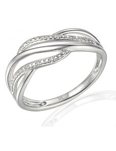 Elegantní diamantový prsten Caroline, zlato a brilianty