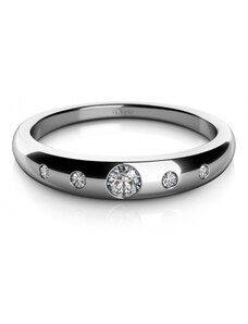 Couple, Decentní prsten Nika z bílého zlata se zirkony, vel.: 51, ø16,2 mm, 6860502-0-51-1