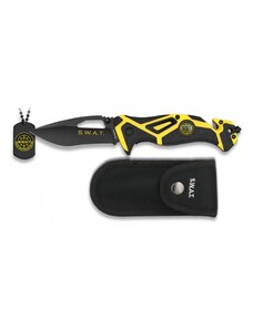 Albainox Nůž Albainox SWAT s pouzdrem a ID známkou