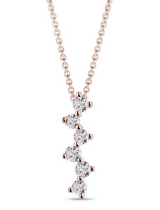 Diamantový náhrdelník z růžového 14k zlata KLENOTA K0721014