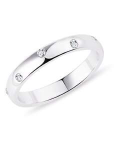 Prsten s 10 diamanty v bílém zlatě KLENOTA K0642022