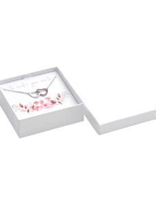 JKBOX Bílá papírová krabička s věnováním na střední sadu šperků IK034