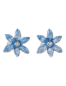 SkloBižuterie-F Náušnice Květinka modrá