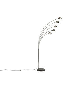 Moebel Living Stříbrná kovová stojací lampa Insolva