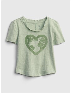 GAP Zelené holčičí dětské tričko gen good graphic t-shirt