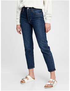 Modré dámské džíny GAP high rise cheeky straight jeans with Washwell