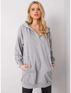 BASIC SVĚTLE ŠEDÁ DÁMSKÁ OVERSIZE MIKINA -GRAY