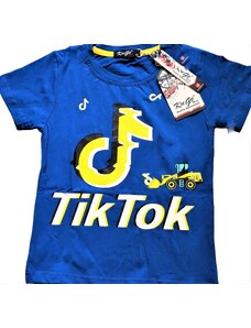 KUGO-Chlapecké triko Tik Tok Bagr středně modré