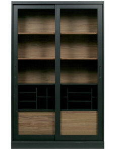 Hoorns Černá borovicová vitrína Arthur 200 x 125 cm