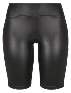 URBAN CLASSICS Ladies Synthetic Leather Cycle Shorts - black