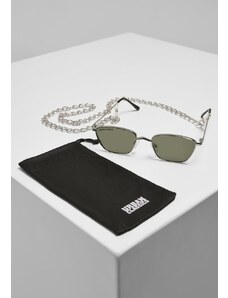 URBAN CLASSICS Sunglasses Kalymnos With Chain - silver/green