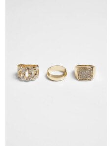 URBAN CLASSICS Diamond Ring 3-Pack gold