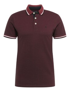 JACK & JONES Tričko 'Paulos' bordó / bílá