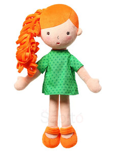 BabyOno Látková panenka Hannah - oranžová/zelená