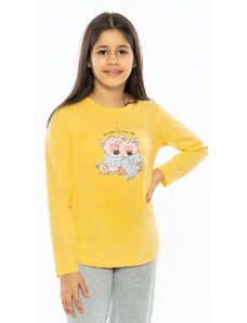 Vienetta Kids Dětské pyžamo dlouhé Méďové - žlutá