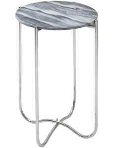 Moebel Living Šedý mramorový odkládací stolek Morami 38 cm