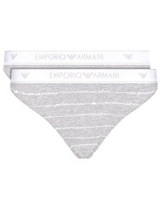 Dámské kalhotky 163334 1P219 04148 šedá - 2 pack - Emporio Armani