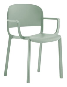 Pedrali Zelená plastová jídelní židle Dome 265 s područkami