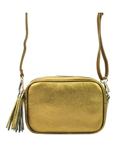 Kožená crossbody kabelka Patrizia Piu 01-067N-01 zlatá