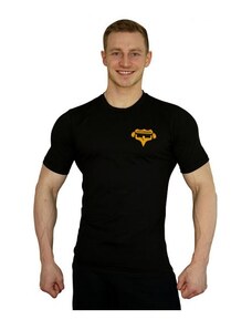 Aleš Lamka Tričko Superhuman malé logo - černá/žlutá