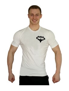 Aleš Lamka Bílé tričko Superhuman malé černé logo 4 — vel. M