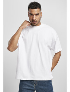 UC Men Oversized tričko s výstřihem a krkem bílé