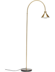 Zlatá kovová stojací lampa Hübsch Pipe 168 cm
