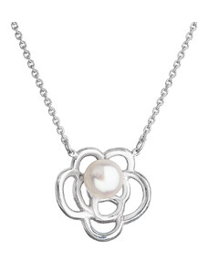 EVOLUTION GROUP Perlový náhrdelník s pravou říční perlou bílá kytička 22034.1