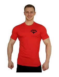 Bizon Gym Červené tričko Superhuman malé černé logo 9 — vel. XL
