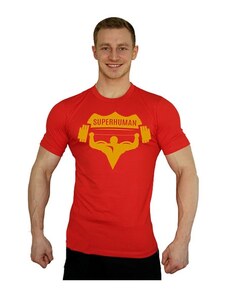 Aleš Lamka Tričko Superhuman velké logo - červená/žlutá