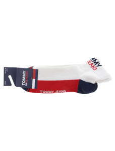 TOMMY HILFIGER TOMMY JEANS Pánské ponožky white-red 2 páry 100000399-2P-001