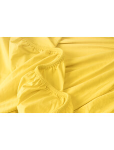 PovlečemeVás Luxusní bavlněné JERSEY prostěradlo s lycrou 180x200 cm - žlutá