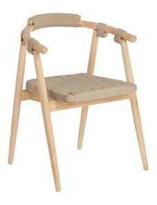 Béžová dřevěná jídelní židle Kave Home Majela s područkami