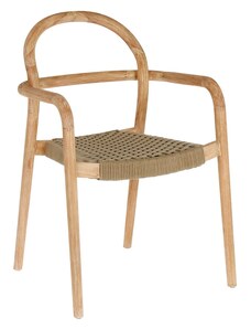 Dřevěná jídelní židle Kave Home Sheryl s béžovým výpletem