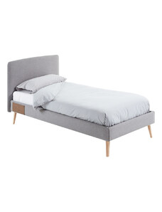 Šedá látková postel Kave Home Dyla 90 x 190 cm