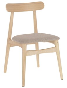 Dřevěná jídelní židle Kave Home Name s béžovým sedákem