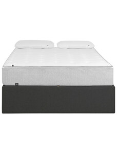 Tmavě šedá látková postel Kave Home Matters 140 x 190 cm