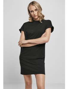 URBAN CLASSICS Ladies Organic Cotton Cut On Sleeve Tee Dress - black