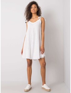 BASIC Bílé dámské bavlněné letní šaty -white Bílá