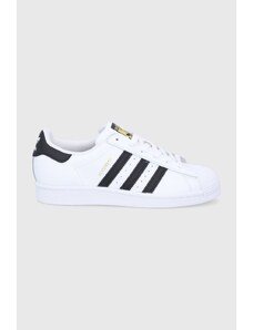 Sneakers boty adidas Originals Superstar bílá barva, na plochém podpatku, FV3284