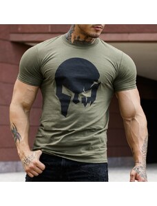 Ultrasoft tričko Iron Aesthetics Skull, vojenská zelená