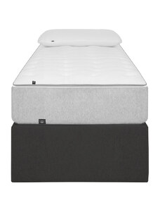 Tmavě šedá látková postel Kave Home Matters 90 x 190 cm