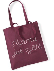 Klokart Design Hero - látková taška Karma jak vyšitá - Univerzální / Unisex / Burgundy (vínová)