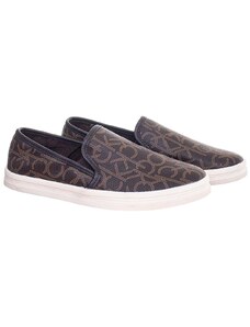 Calvin Klein Slip on boty hnědé s monogramem CK