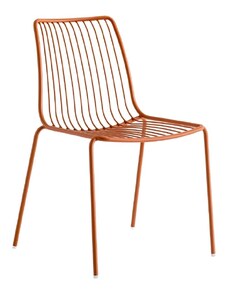 Pedrali Terakotově červená kovová zahradní židle Nolita 3651