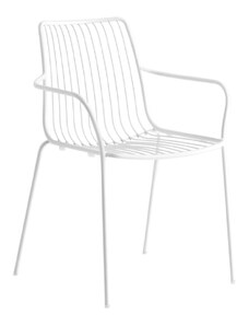 Pedrali Bílá kovová zahradní židle Nolita 3656 s područkami