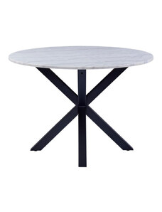 Scandi Bílý mramorový jídelní stůl Cody 110 cm