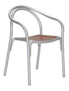 Pedrali Stříbrná kovová zahradní židle Soul