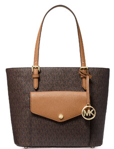 Michael Kors Jet Set Signature Medium Pocket Tote Brown