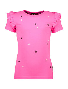 B-nosy Dívčí tričko s flitrovými kvítky růžové